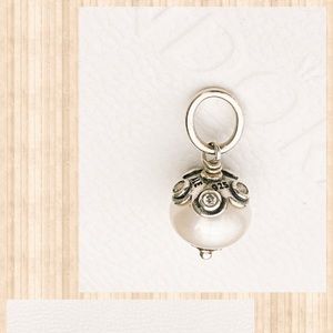 White Cultured Pearl & CZ Pendant item #390162P